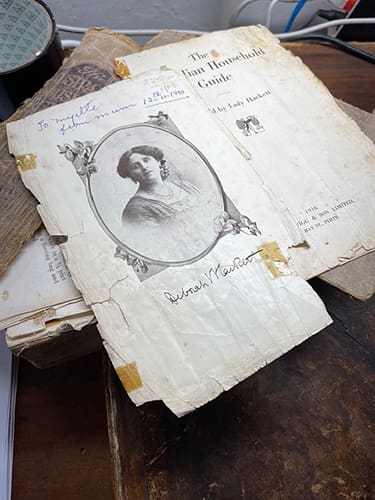 Pages from a book needing repair